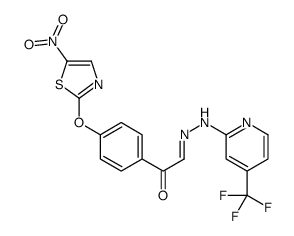 ETHANONE, 1-[4-[(5-NITRO-2-THIAZOLYL)OXY]PHENYL]-, 2-[4-(TRIFLUOROMETHYL)-2-PYRIDINYL]HYDRAZONE picture