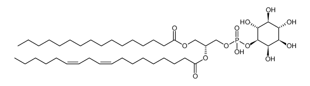 1-hexadecanoyl-2-(9Z,12Z-octadecadienoyl)-sn-glycero-3-phospho-D-myo-inositol Structure