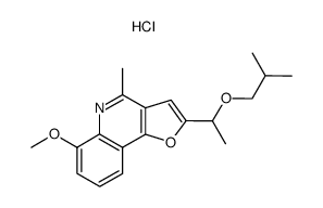 2-(1-Isobutoxy-ethyl)-6-methoxy-4-methyl-furo[3,2-c]quinoline; hydrochloride Structure