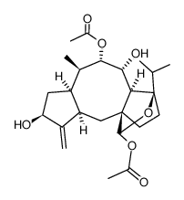 Dodecahydro-3-isopropyl-6-methyl-9-methylene-3,10a-ethano-1H-cyclopenta[4,5]cycloocta[1,2-c]furan-1,4,5,8-tetrol 1,5-diacetate picture