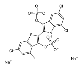 disodium 5,7-dichloro-2-[6-chloro-4-methyl-3-(sulphonatooxy)benzo[b]thien-2-yl]-1H-indol-3-yl sulphate Structure