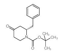 tert-Butyl (2S)-2-benzyl-4-oxopiperidine-1-carboxylate结构式