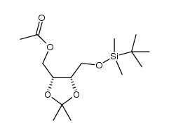 (2R,3S)-4-(tert-butyldimethylsilyl)oxy-2,3-isopropylidenedioxybutyl acetate结构式