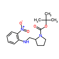 2-[(2-Nitro-phenylamino)-Methyl]-pyrrolidine-1-carboxylic acid tert-butyl ester Structure