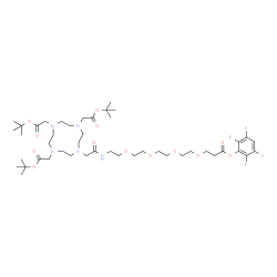 DOTA-tris(TBE)-amido-dPEG4-TFP ester Structure