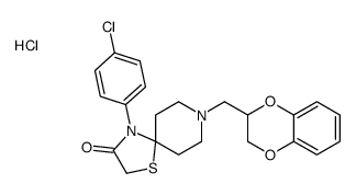 4-(4-chlorophenyl)-8-(2,3-dihydro-1,4-benzodioxin-3-ylmethyl)-1-thia-4,8-diazaspiro[4.5]decan-3-one,hydrochloride Structure