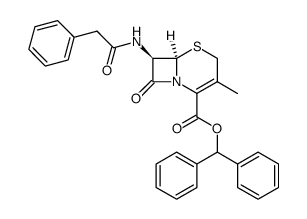 diphenylmethyl (6R-trans)-3-methyl-8-oxo-7-(phenylacetamido)-5-thia-1-azabicyclo[4.2.0]oct-2-ene-2-carboxylate Structure