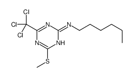 N-hexyl-4-methylsulfanyl-6-(trichloromethyl)-1,3,5-triazin-2-amine Structure