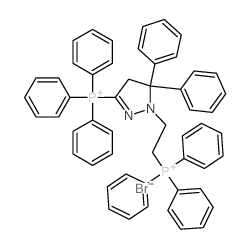 Phosphonium,[4,5-dihydro-5,5-diphenyl-1-[2-(triphenylphosphonio)ethyl]-1H-pyrazol-3-yl]triphenyl-,dibromide (9CI)结构式