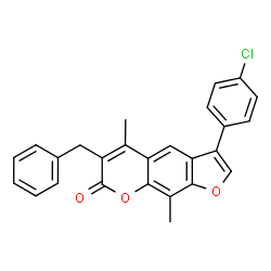 6-benzyl-3-(4-chlorophenyl)-5,9-dimethylfuro[3,2-g]chromen-7-one picture