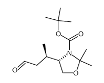 (4S,1'R)-2,2-dimethyl-4-(1'-methyl-3'-oxopropyl)oxazolidine-3-carboxylic acid tert-butyl ester Structure