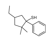 4-ethyl-2,2-dimethyl-1-phenylcyclopentane-1-thiol Structure