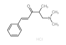 (E)-5-dimethylamino-4-methyl-1-phenyl-pent-1-en-3-one structure