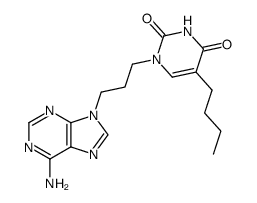 1-[3-(6-amino-purin-9-yl)-propyl]-5-butyl-1H-pyrimidine-2,4-dione Structure