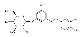 3'-β-D-Glucopyranosyloxy-3,4,5'-trihydroxy-1,2-diphenylethane结构式