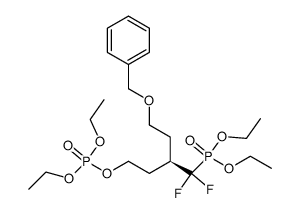 diethyl (2R)-4-(benzyloxy)-2-{2-[(diethoxyphosphoryl)oxy]ethyl}-1,1-difluorobutylphosphonate结构式