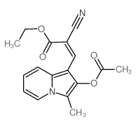 ethyl 3-(2-acetyloxy-3-methyl-indolizin-1-yl)-2-cyano-prop-2-enoate结构式