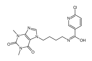 6-chloro-N-[4-(1,3-dimethyl-2,6-dioxopurin-7-yl)butyl]pyridine-3-carboxamide结构式