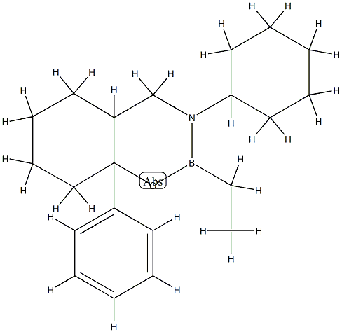 3-Cyclohexyl-2-ethyloctahydro-8a-phenyl-2H-1,3,2-benzoxazaborine结构式