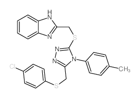 1H-Benzimidazole,2-[[[5-[[(4-chlorophenyl)thio]methyl]-4-(4-methylphenyl)-4H-1,2,4-triazol-3-yl]thio]methyl]- picture