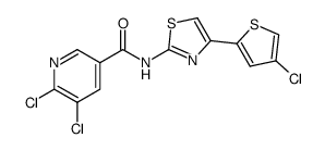 5,6-dichloro-N-[4-(4-chlorothiophen-2-yl)thiazol-2-yl]nicotinamide结构式