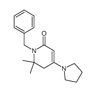 1-Benzyl-4-(1-pyrrolidinyl)-6,6-dimethyl-5,6-dihydro-2(1H)-pyridon Structure