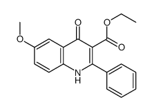 3-Quinolinecarboxylic acid, 4-hydroxy-6-methoxy-2-phenyl-, ethyl ester Structure