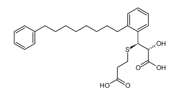 (2R,3S)-3-(2-Carboxy-ethylsulfanyl)-2-hydroxy-3-[2-(8-phenyl-octyl)-phenyl]-propionic acid Structure