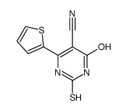 2-MERCAPTO-6-OXO-4-(2-THIENYL)-1,6-DIHYDROPYRIMIDINE-5-CARBONITRILE Structure