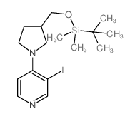 4-(3-((叔丁基二甲基甲硅烷基氧基)甲基)吡咯烷-1-基)-3-碘吡啶结构式