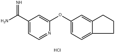 2-(2,3-二氢-1H-茚-5-氧基)吡啶-4-甲脒盐酸结构式