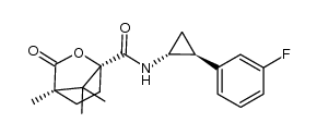 (1S,4R)-N-((1R,2S)-2-(3-fluorophenyl)cyclopropyl)-4,7,7-trimethyl-3-oxo-2-oxabicyclo[2.2.1]heptane-1-carboxamide结构式