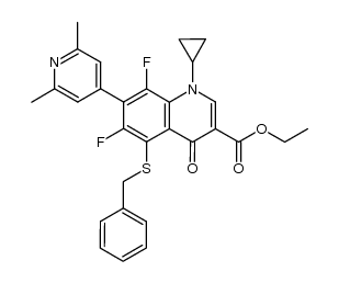 ethyl 1-cyclopropyl-6,8-difluoro-1,4-dihydro-7-(2,6-dimethyl-4-pyridinyl)-6-fluoro-4-oxo-5-[(phenylmethyl)thio]-3-quinolinecarboxylate Structure