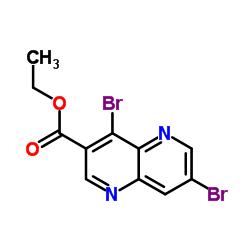 Ethyl 4,7-dibromo-1,5-naphthyridine-3-carboxylate structure