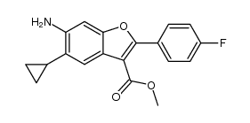 methyl 6-amino-5-cyclopropyl-2-(4-fluorophenyl)-1-benzofuran-3-carboxylate结构式