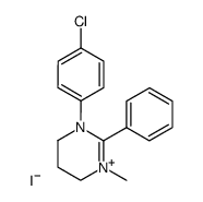 1-(4-Chloro-phenyl)-3-methyl-2-phenyl-3,4,5,6-tetrahydro-pyrimidin-1-ium; iodide Structure