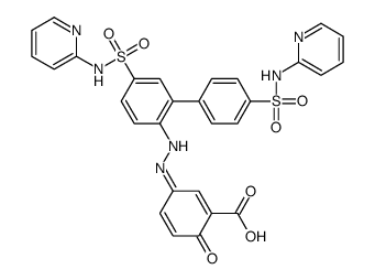 (3E)-6-oxo-3-[[4-(pyridin-2-ylsulfamoyl)-2-[4-(pyridin-2-ylsulfamoyl)phenyl]phenyl]hydrazinylidene]cyclohexa-1,4-diene-1-carboxylic acid结构式