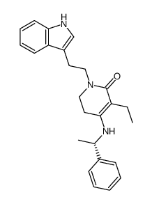 (S)-3-ethyl-4-[(1-phenylethyl)amino]-1-[2-(1H-indol-3-yl)ethyl]-5,6-dihydro-2(1H)-pyridinone结构式