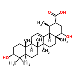 (3ALPHA,22ALPHA)-3,22-二羟基乌苏-12-烯-30-酸结构式