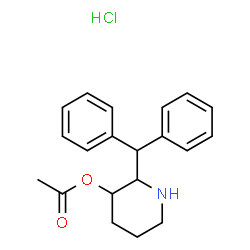 3-Piperidinol, 2-(diphenylmethyl)-, acetate (ester), hydrochloride, (- )- Structure