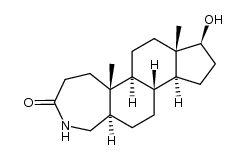 4-aza-17β-hydroxy-A-homo-5α-androstan-3-one结构式