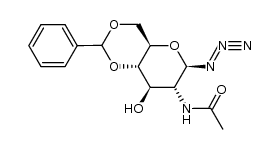 2-acetamido-4,6-O-benzylidene-2-deoxy-β-D-glucopyranosyl azide结构式