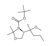 tert-butyl (R)-4-((S)-2-methoxypentan-2-yl)-2,2-dimethyloxazolidine-3-carboxylate Structure
