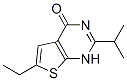 Thieno[2,3-d]pyrimidin-4(1H)-one, 6-ethyl-2-(1-methylethyl)- (9CI) Structure