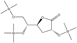 2-O,5-O,6-O-Tris(trimethylsilyl)-3-deoxy-D-ribo-hexonic acid γ-lactone Structure