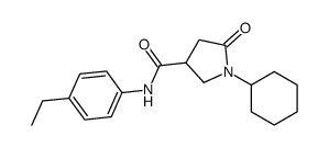 1-cyclohexyl-N-(4-ethylphenyl)-5-oxopyrrolidine-3-carboxamide Structure