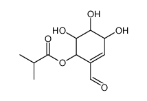 2-Methylpropanoic acid 2-formyl-4,5,6-trihydroxy-2-cyclohexen-1-yl ester Structure