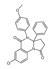 7-chloro-4-(4-methoxy-phenyl)-3a-phenyl-2,3,3a,4-tetrahydro-pyrrolo[1,2-a]quinazoline-1,5-dione结构式