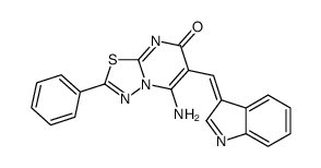 5-amino-6-[(E)-indol-3-ylidenemethyl]-2-phenyl-[1,3,4]thiadiazolo[3,2-a]pyrimidin-7-one Structure