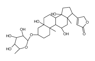 3β-[(6-Deoxy-α-L-mannopyranosyl)oxy]-5,11α,14-trihydroxy-5β-card-20(22)-enolide结构式